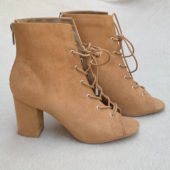 Guess GW Daly Peep Toe Lace-Up Booties - Picture 5 of 14